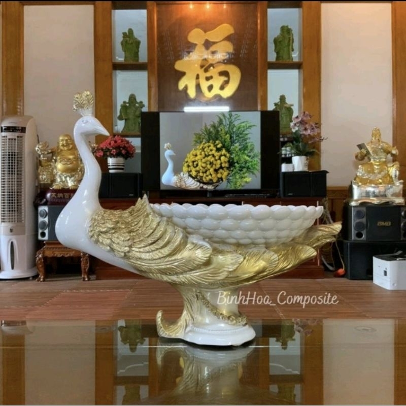 Bình Hoa Con Công Composite Lọ Cắm Hoa Cao Cấp, Lọ Hoa Mã Bh 21