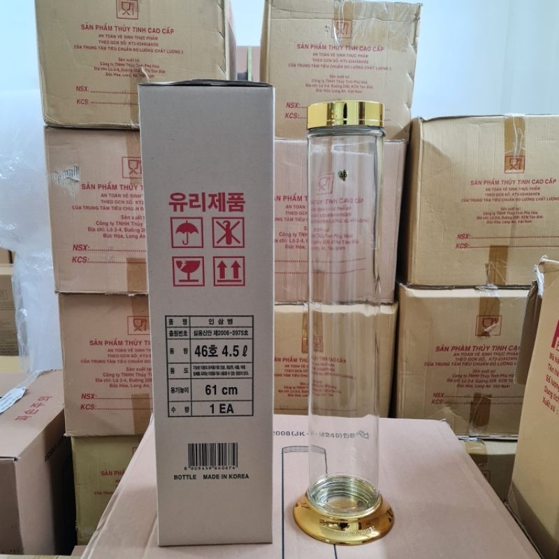 Bình Thủy Tinh Ngâm Rượu Hàn Quốc Dáng Trụ