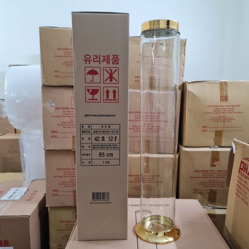 Bình Thủy Tinh Ngâm Rượu Hàn Quốc Dáng Trụ