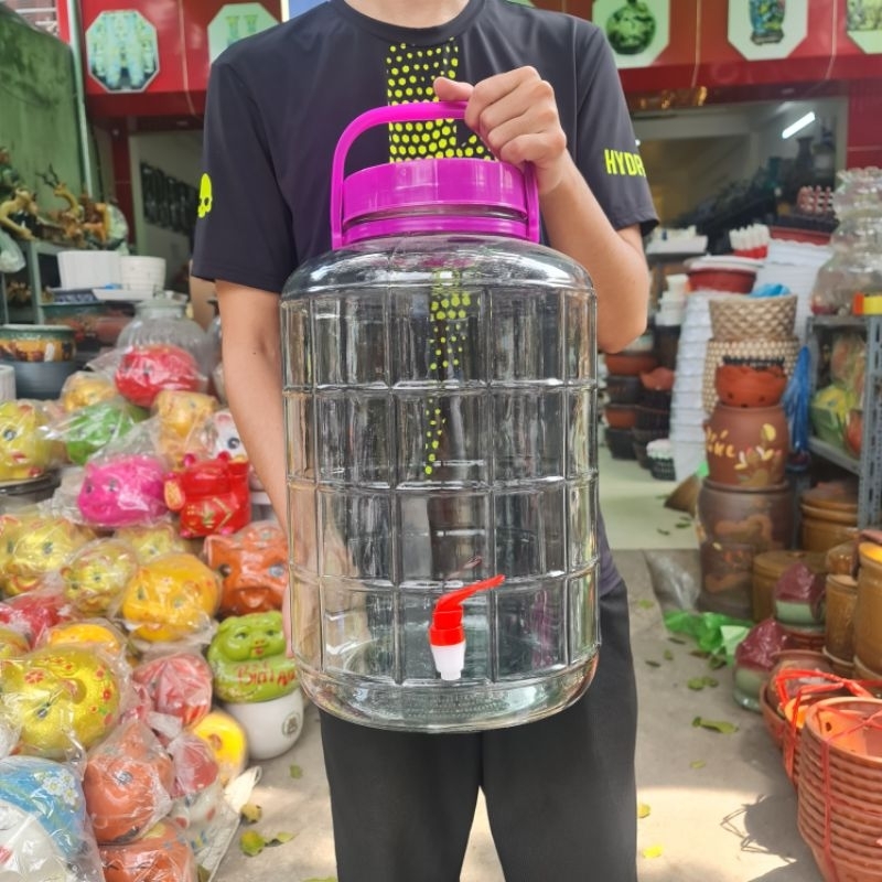 Bình Ngâm Rượu Thủy Tinh 2 lít, 3 lít, 5 lít, 8 lít, 10 lít, 12 lít, 16 lít, 20 lít Quai Xách