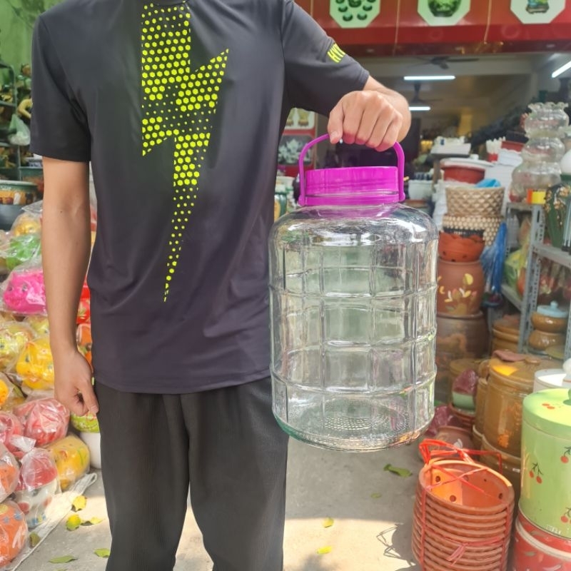 Bình Ngâm Rượu Thủy Tinh 2 lít, 3 lít, 5 lít, 8 lít, 10 lít, 12 lít, 16 lít, 20 lít Quai Xách