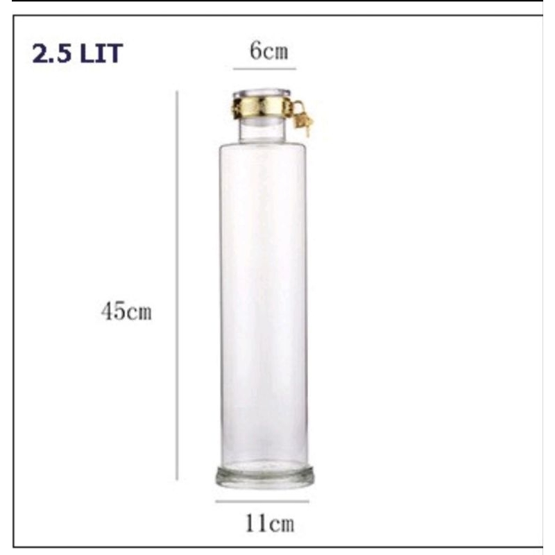 Bình Ngâm Rượu Thủy Tinh Ngâm Sâm (1 Lít, 1.5 Lít, 2.5 Lít) Có Khóa