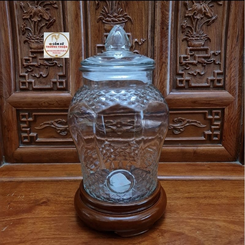 Vỏ Bình ngâm rượu thủy tinh kim cương 8833 - 10 lít có van và không van *BAO BỂ VỠ*