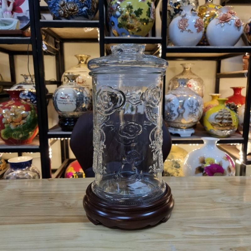 Bình Ngâm Rượu 6 Lít Có Hoa Văn Dáng Trụ Rồng "BAO BỂ VỠ"  Có Van và Không Van