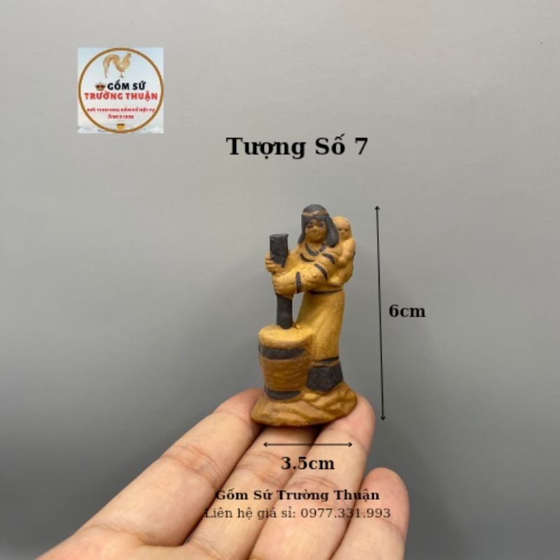 Tượng gốm mini 10k phụ kiến trang trí hòn nam bộ, hồ cá, bể cá