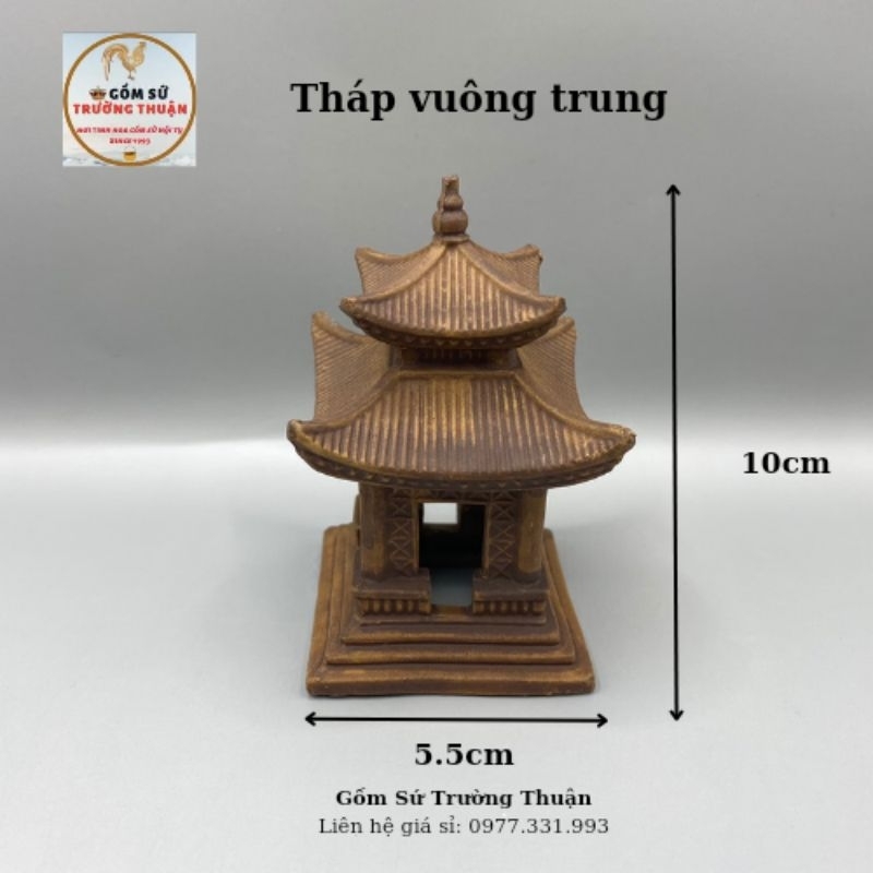 Mô hình gốm Tháp phụ kiện trang trí tiểu cảnh hòn nam bộ bể cá chậu cây bonsai