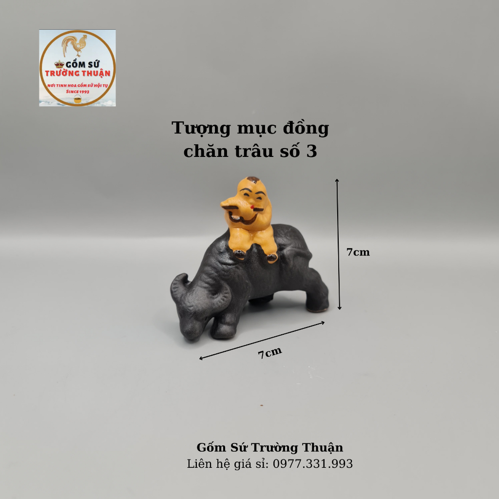 Tượng Mục Đồng Chăn Trâu - Phụ kiện trang trí tiểu cảnh hồ cá, bể cá, hòn non bộ, sân vườn