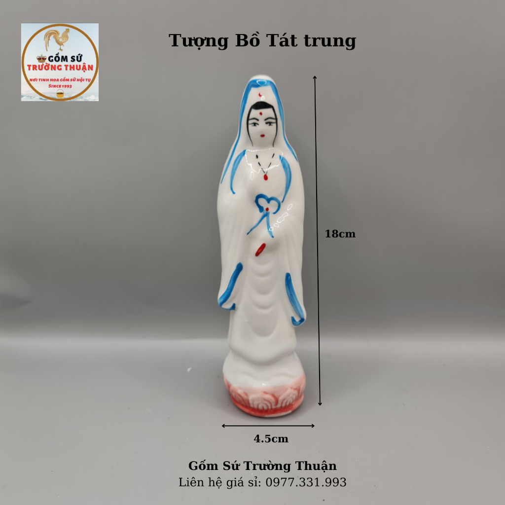 Tượng Quan Thế Âm Bồ Tát - Phụ kiện trang trí tiểu cảnh hồ cá, bể cá, hòn non bộ, sân vườn