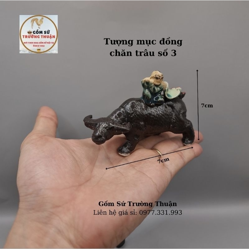 Tượng Mục Đồng Chăn Trâu - Phụ kiện trang trí tiểu cảnh hồ cá, bể cá, hòn non bộ, sân vườn