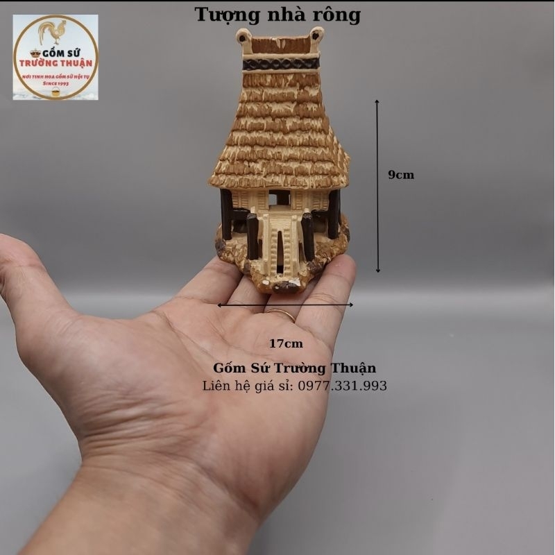 Nhà Rông Mini - Phụ kiện trang trí tiểu cảnh hồ cá, bể cá, hòn non bộ, sân vườn