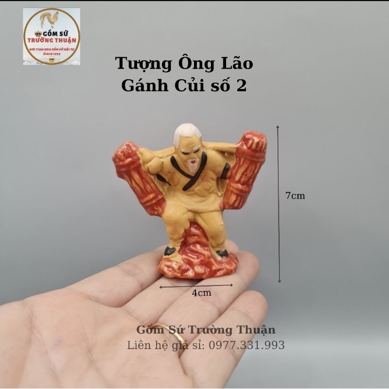 Tượng Ông già gánh củi phụ kiện trang trí tiểu cảnh hồ cá, bể cá, hòn non bộ, sân vườn