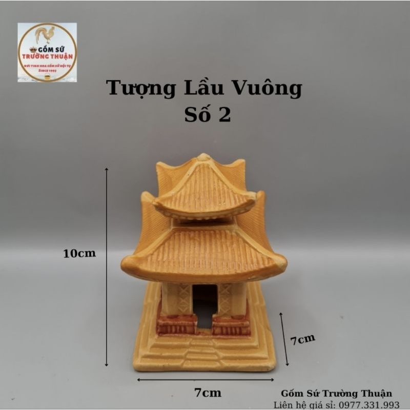 Tượng gốm tháp chùa, mô hình ngôi nhà sàn, nhà rơm làm phụ kiện trang trí tiểu cảnh, trang trí bể cá, hòn non bộ