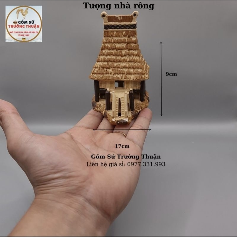 Tượng gốm tháp chùa, mô hình ngôi nhà sàn, nhà rơm làm phụ kiện trang trí tiểu cảnh, trang trí bể cá, hòn non bộ