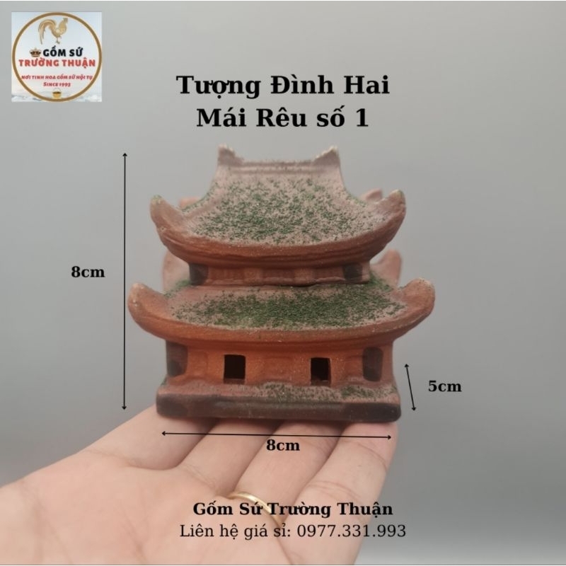 Tượng gốm tháp chùa, mô hình ngôi nhà sàn, nhà rơm làm phụ kiện trang trí tiểu cảnh, trang trí bể cá, hòn non bộ