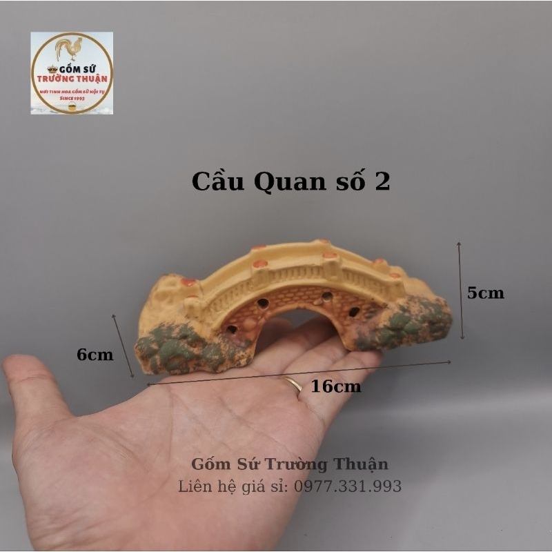Mô hình gốm cây cầu gốm mini trang trí hòn non bộ chậu cây bonsai