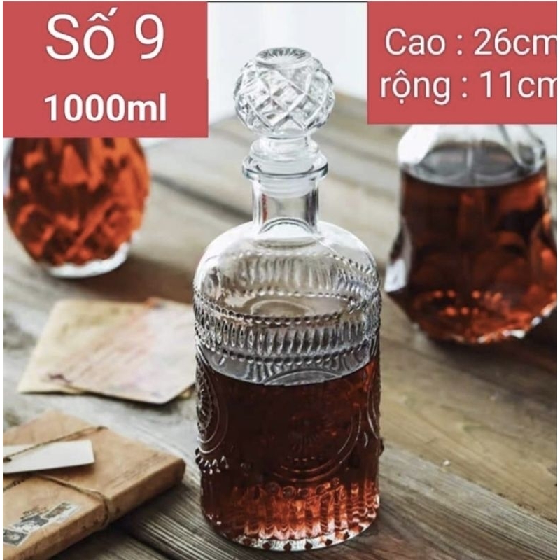 BÌNH ĐỰNG RƯỢU THỦY TINH ĐỂ BÀN SIÊU SANG