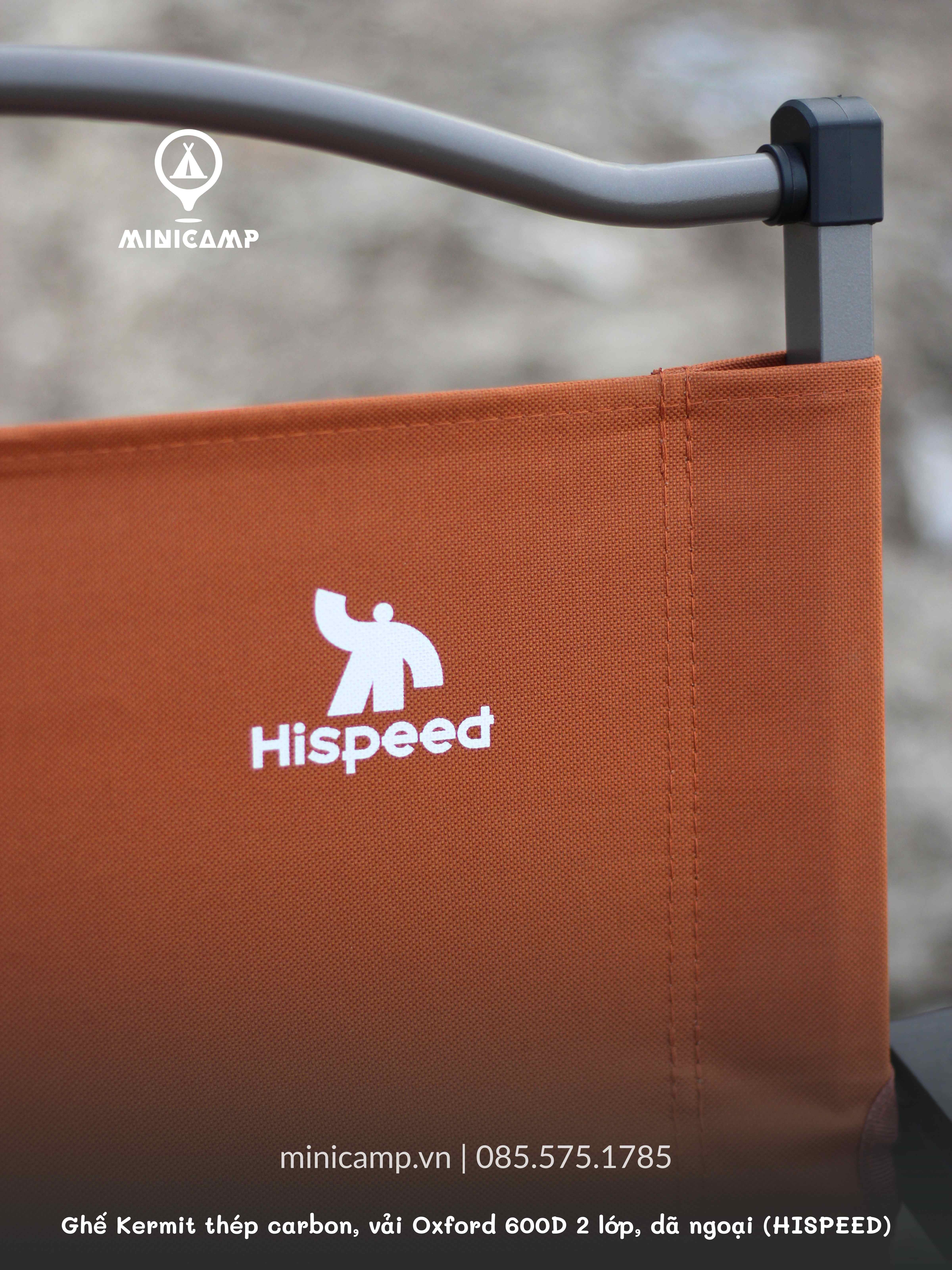 Ghế Kermit thép carbon, vải Oxford 600D 2 lớp, dã ngoại, quán cà phê (HISPEED) | size L