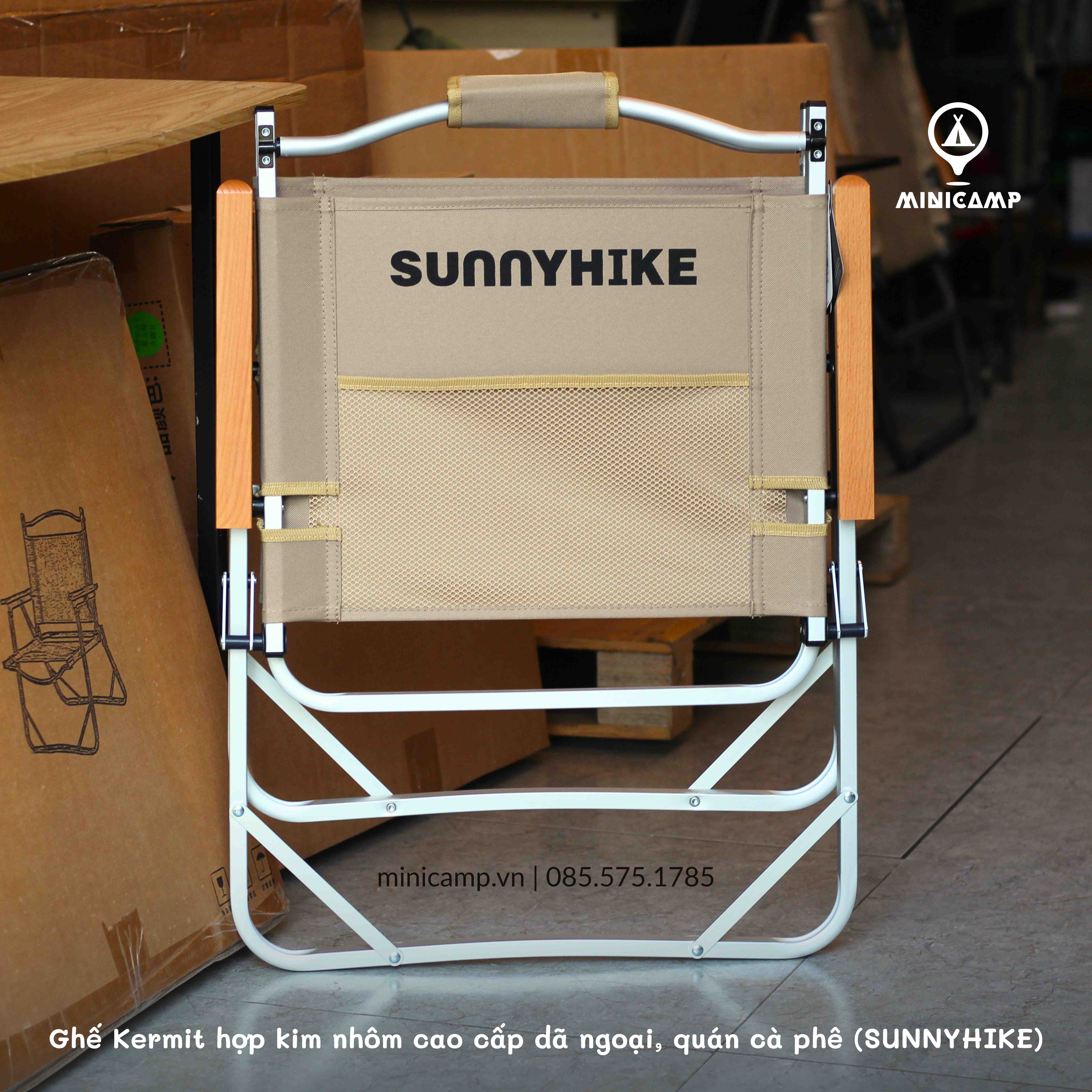 Ghế Kermit hợp kim nhôm cao cấp dã ngoại, camping, quán cà phê SK940001-L (SUNNYHIKE) | size L
