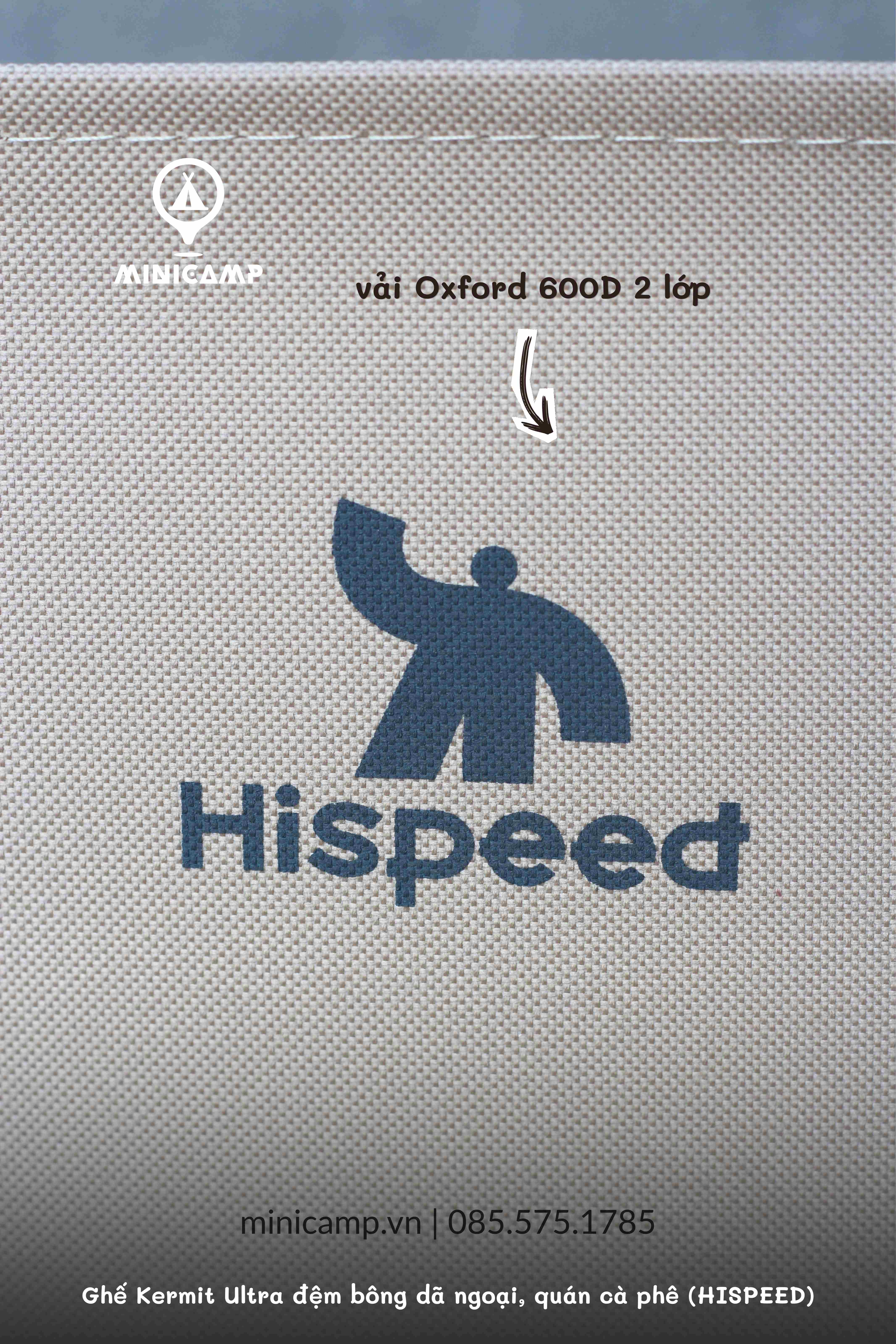 Ghế Kermit thép carbon, vải Oxford 600D 2 lớp, dã ngoại, quán cà phê (HISPEED) | size M