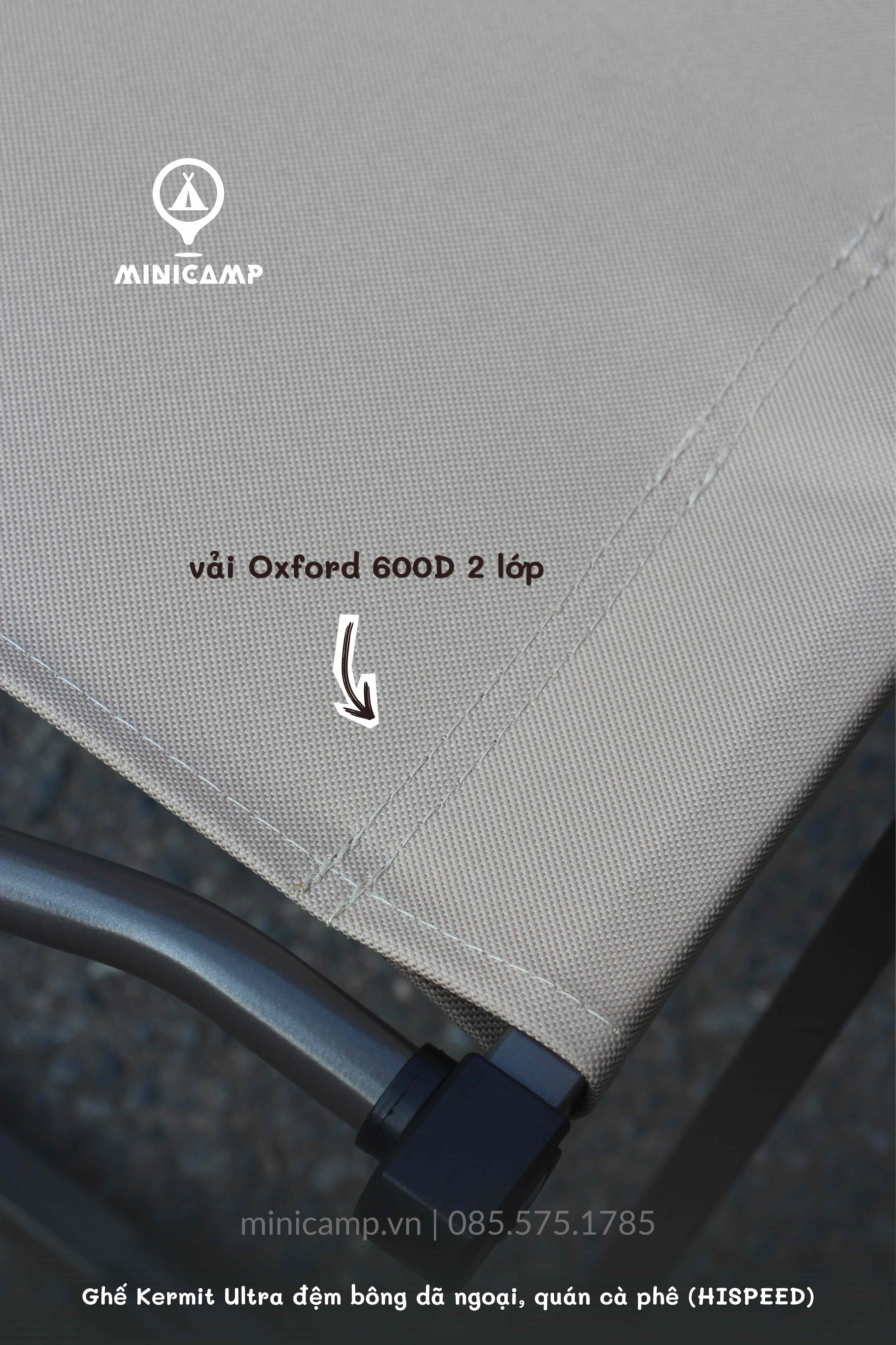 Ghế Kermit thép carbon, vải Oxford 600D 2 lớp, dã ngoại, quán cà phê (HISPEED) | size M