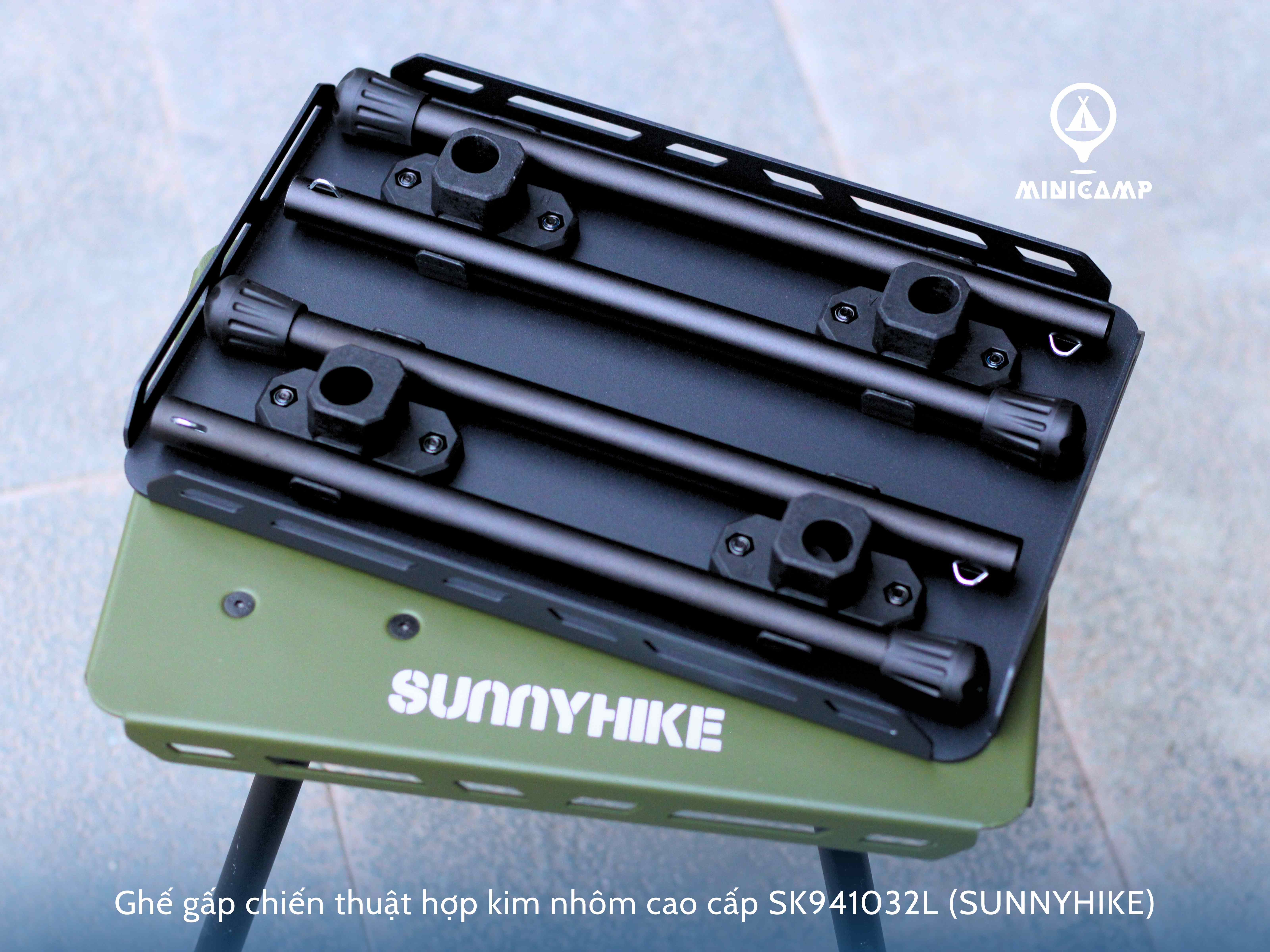 Ghế gấp chiến thuật hợp kim nhôm cao cấp dã ngoại, camping SK941032L (SUNNYHIKE)