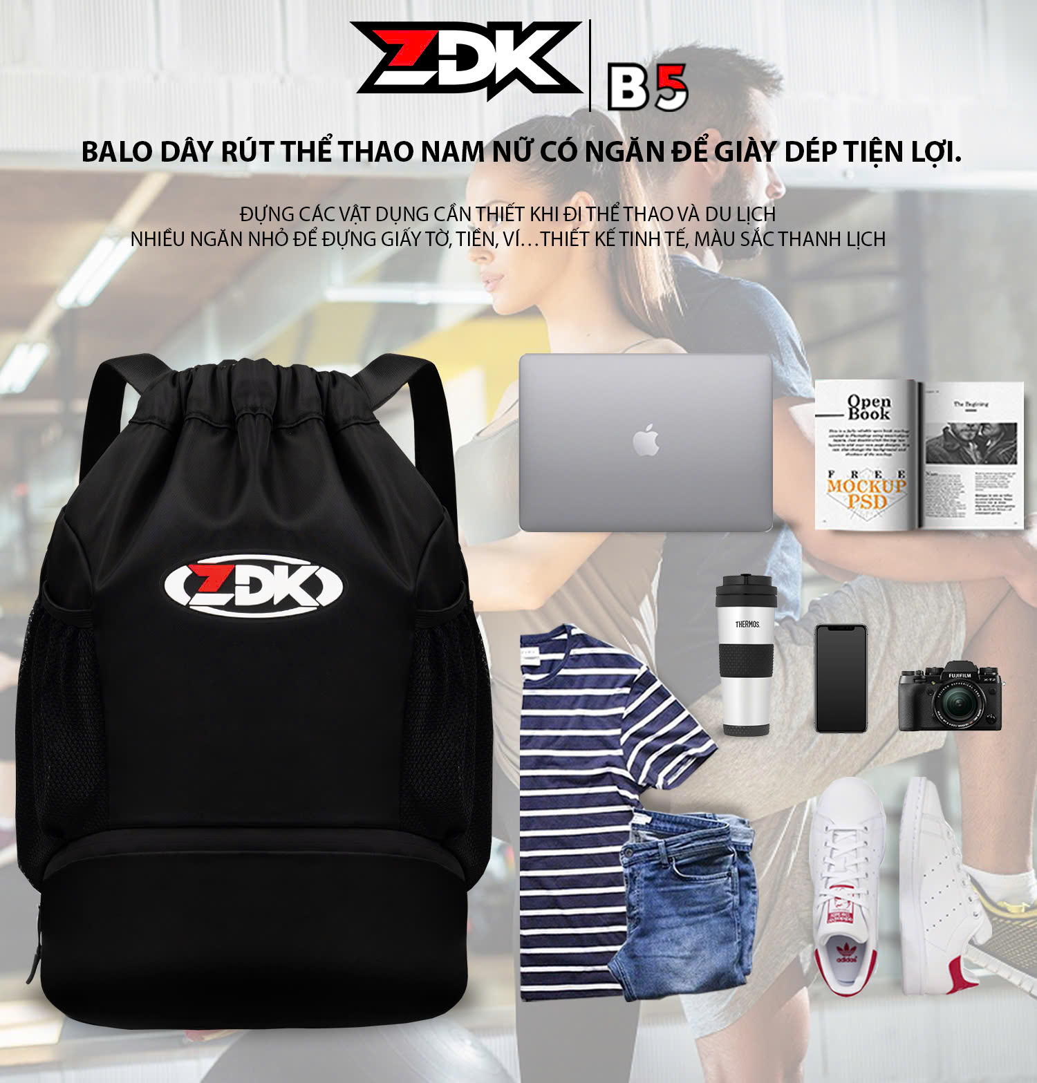 Balo túi rút thể thao ZDK B5 (SWATVN)