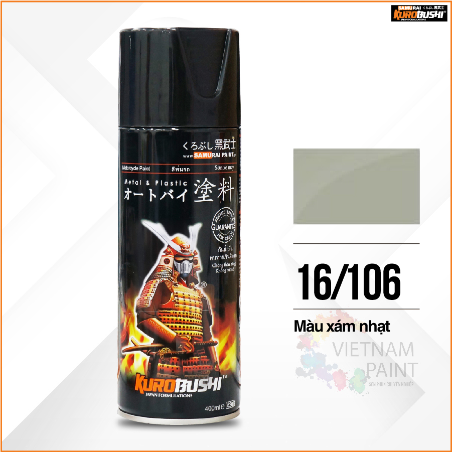 Sơn xịt Samurai Kurobushi - MÀU XÁM SÁNG 106 (400ml)