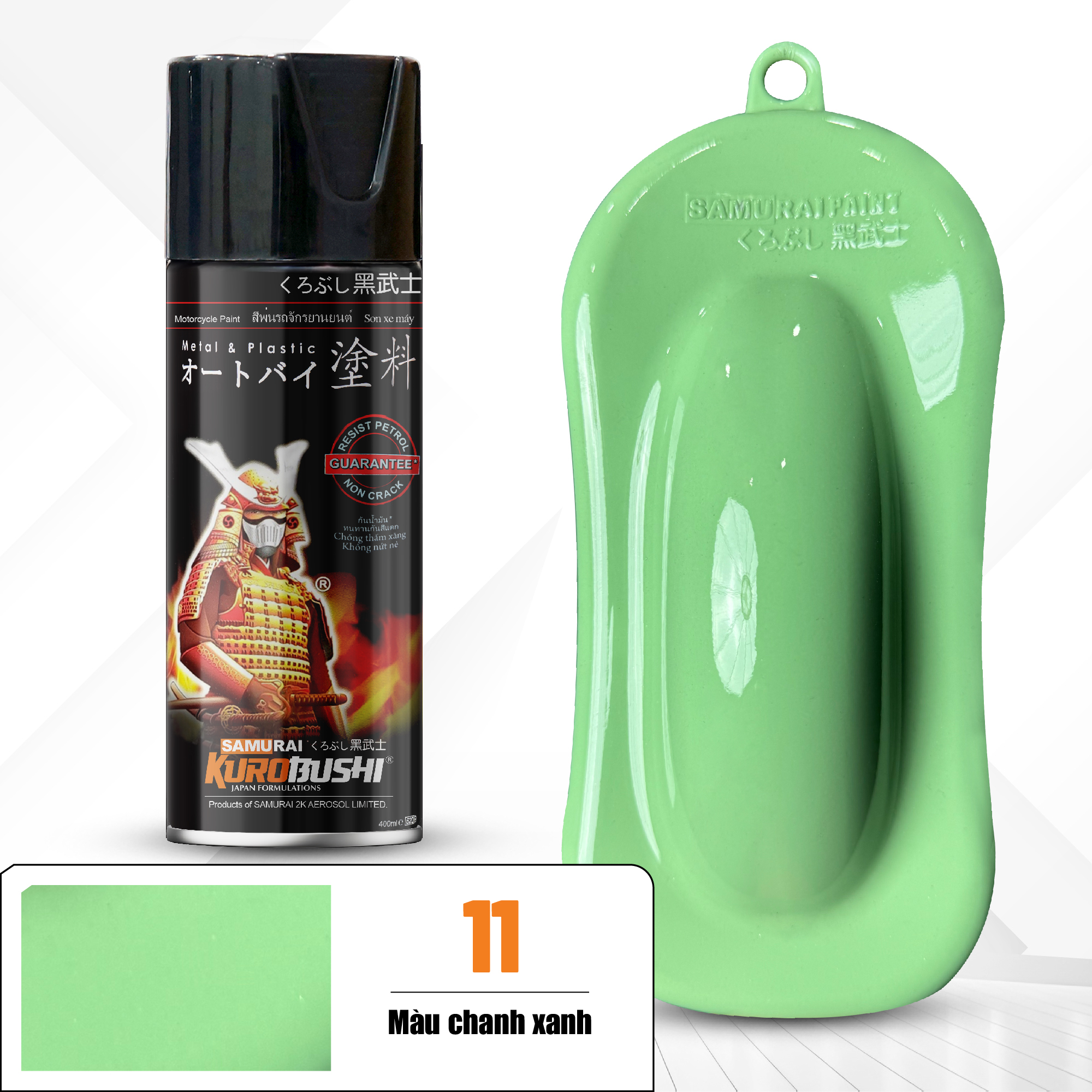 Sơn xịt Samurai Kurobushi - MÀU CHANH XANH 11 (400ml)