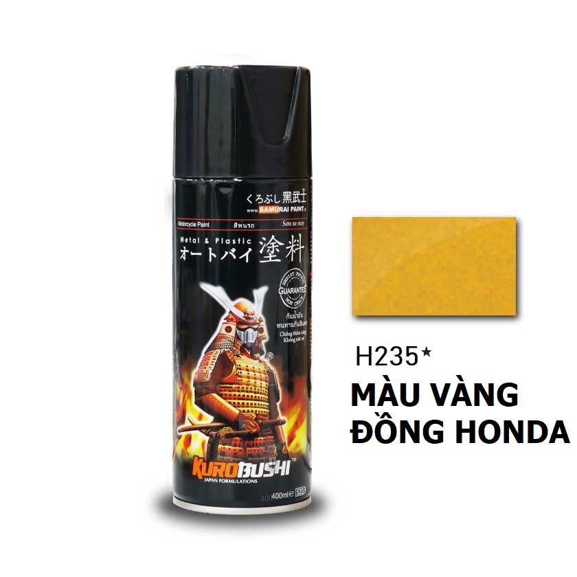 Sơn xịt Samurai Kurobushi - MÀU VÀNG ĐỒNG H235 (400ml)