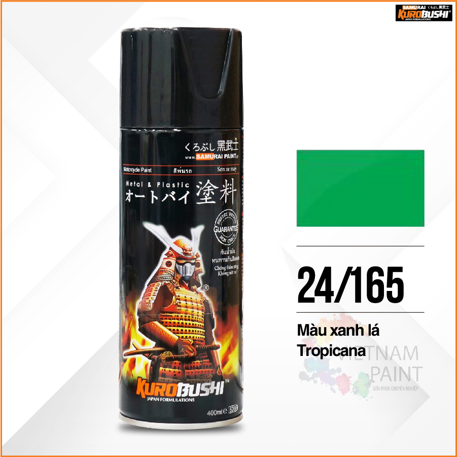 Sơn xịt Samurai Kurobushi - MÀU XANH LÁ TROPICANA 165 (400ml)