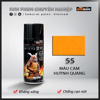 COMBO Sơn Samurai màu cam huỳnh quang 55 gồm 4 chai đủ quy trình  (Lót  – Nền UC1002- Màu 55 - Bóng )