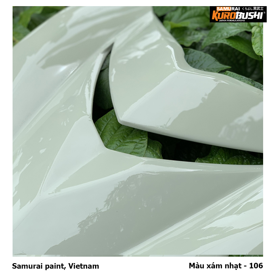 COMBO Sơn Samurai màu xám sáng 106 gồm 4 chai đủ quy trình độ bền cao (Lót  – Nền 102 - Màu 106 - Bóng )