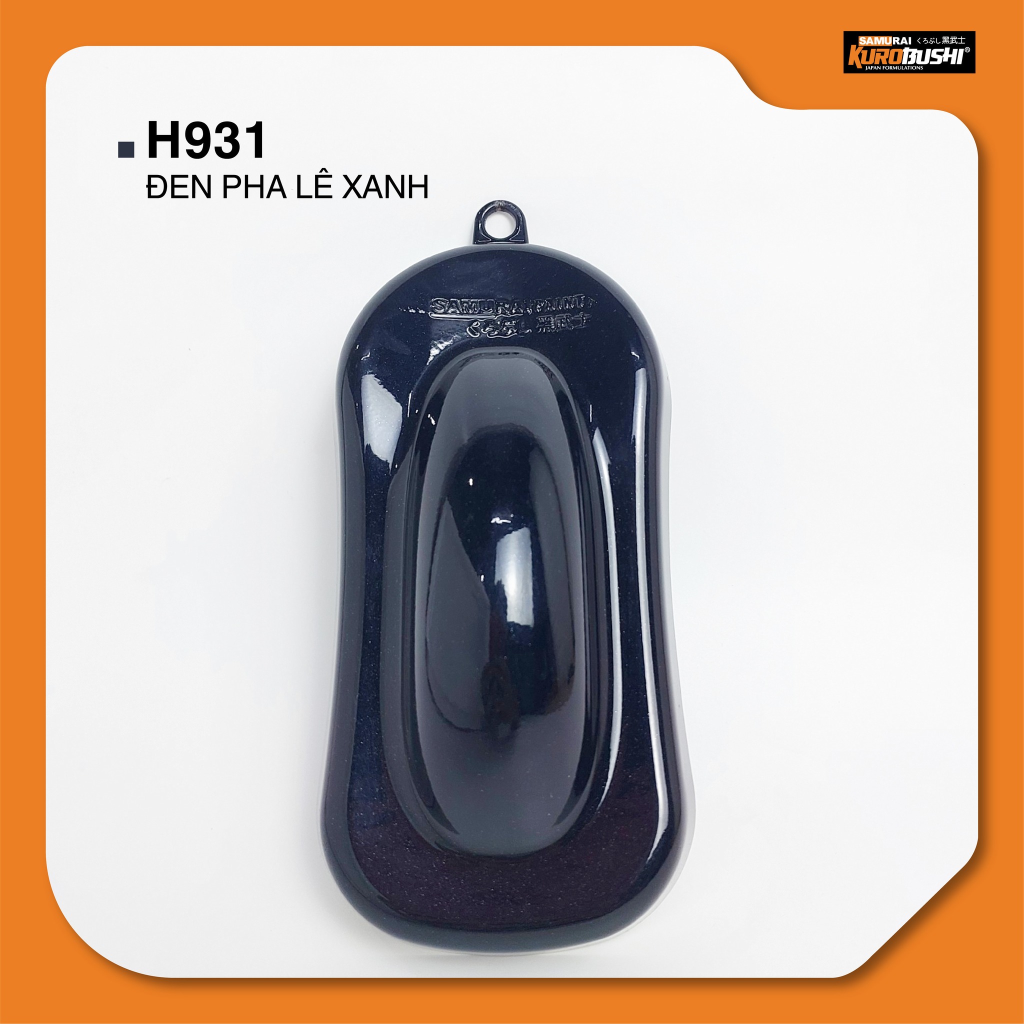 COMBO Sơn SAMURAI màu đen pha lê xanh H931 gồm 4 chai đủ quy trình độ bền cao(Lót - Nền 109A - Màu H931 - Bóng )