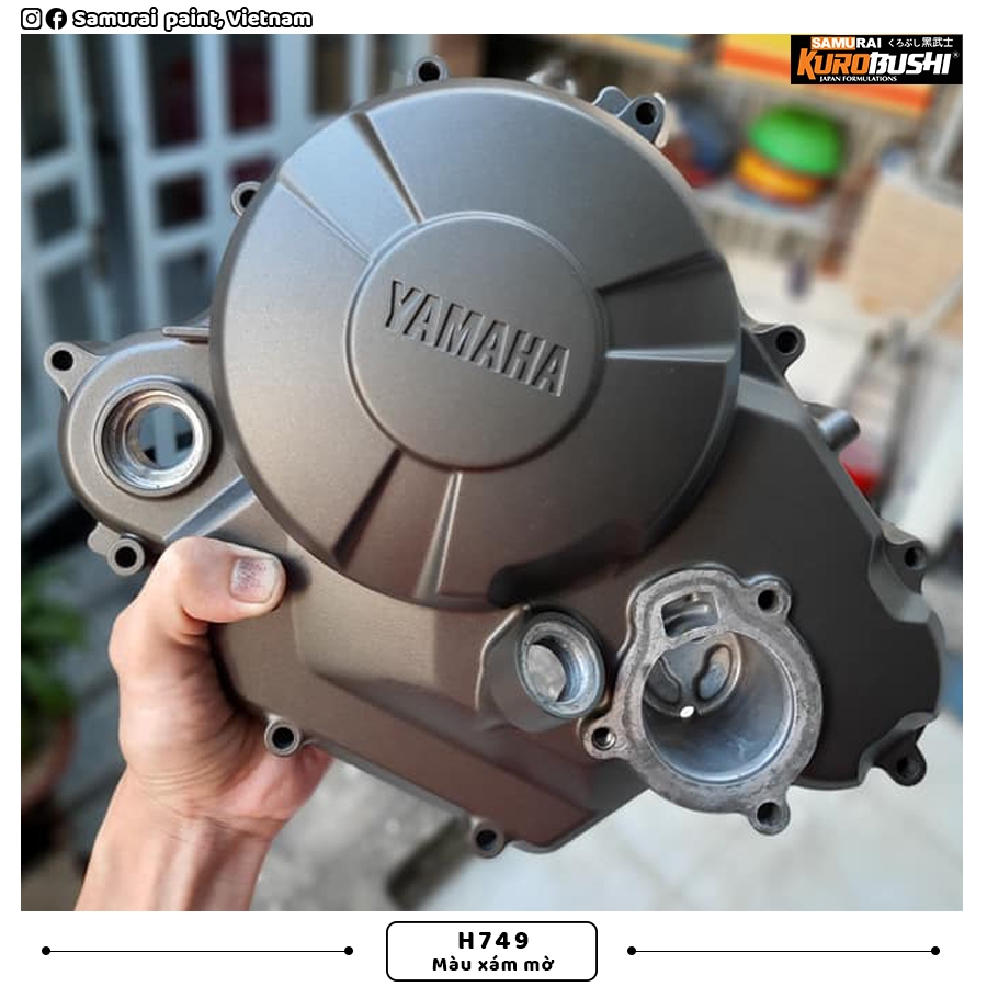 COMBO Sơn Samurai màu xám mờ H749 gồm 3 chai đủ quy trình độ bền cao, SANG XỊN  (Lót - Màu H749 - Phủ mờ 128A)