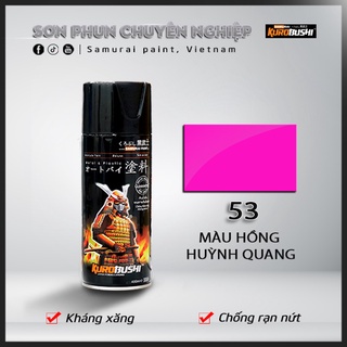 COMBO Sơn Samurai màu hồng huỳnh quang 53 gồm 4 chai đủ quy trình  (Lót  – Nền UC1002- Màu 53 - Bóng )