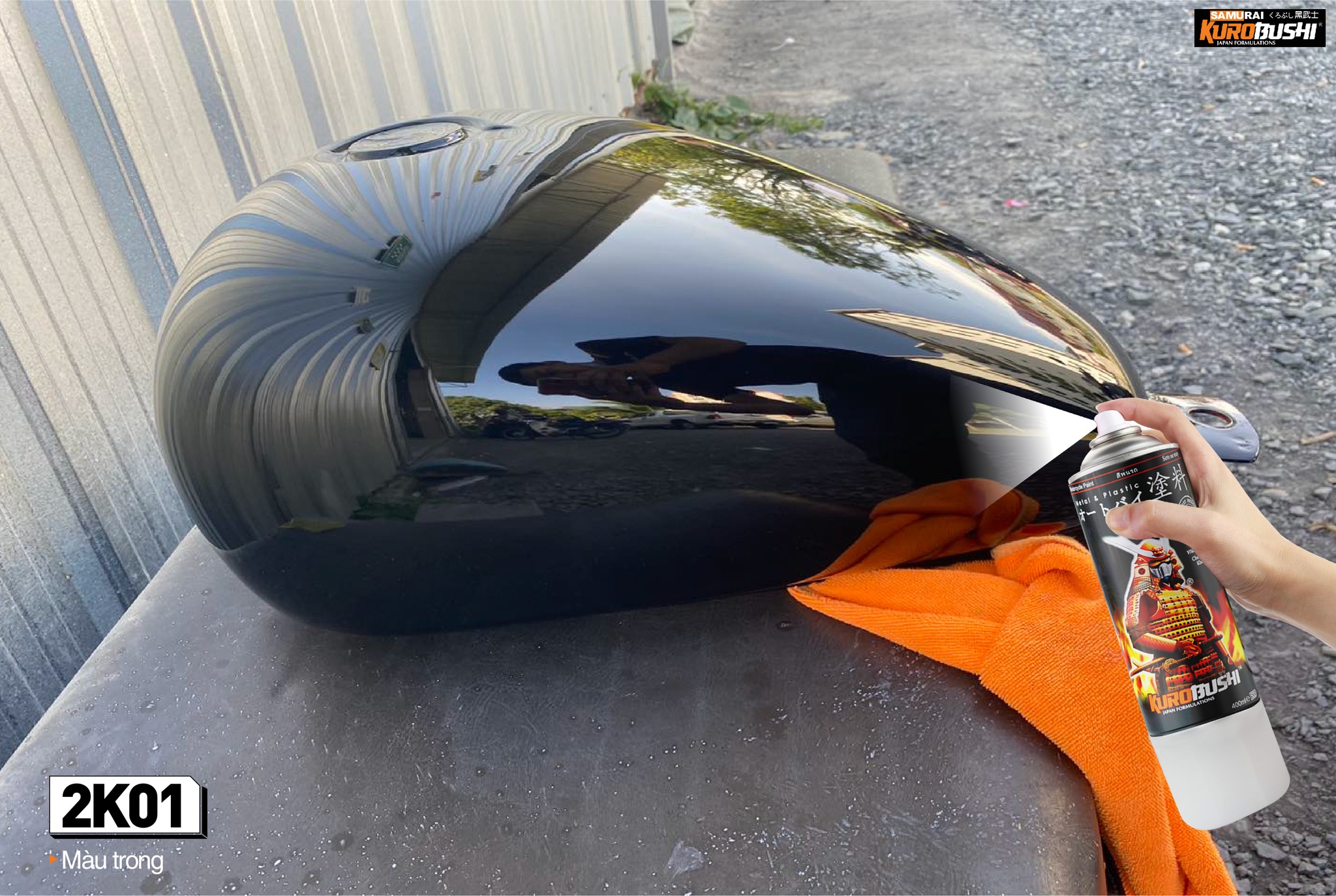 Sơn xịt Samurai Kurobushi - SƠN BÓNG 2K01 (400ml)