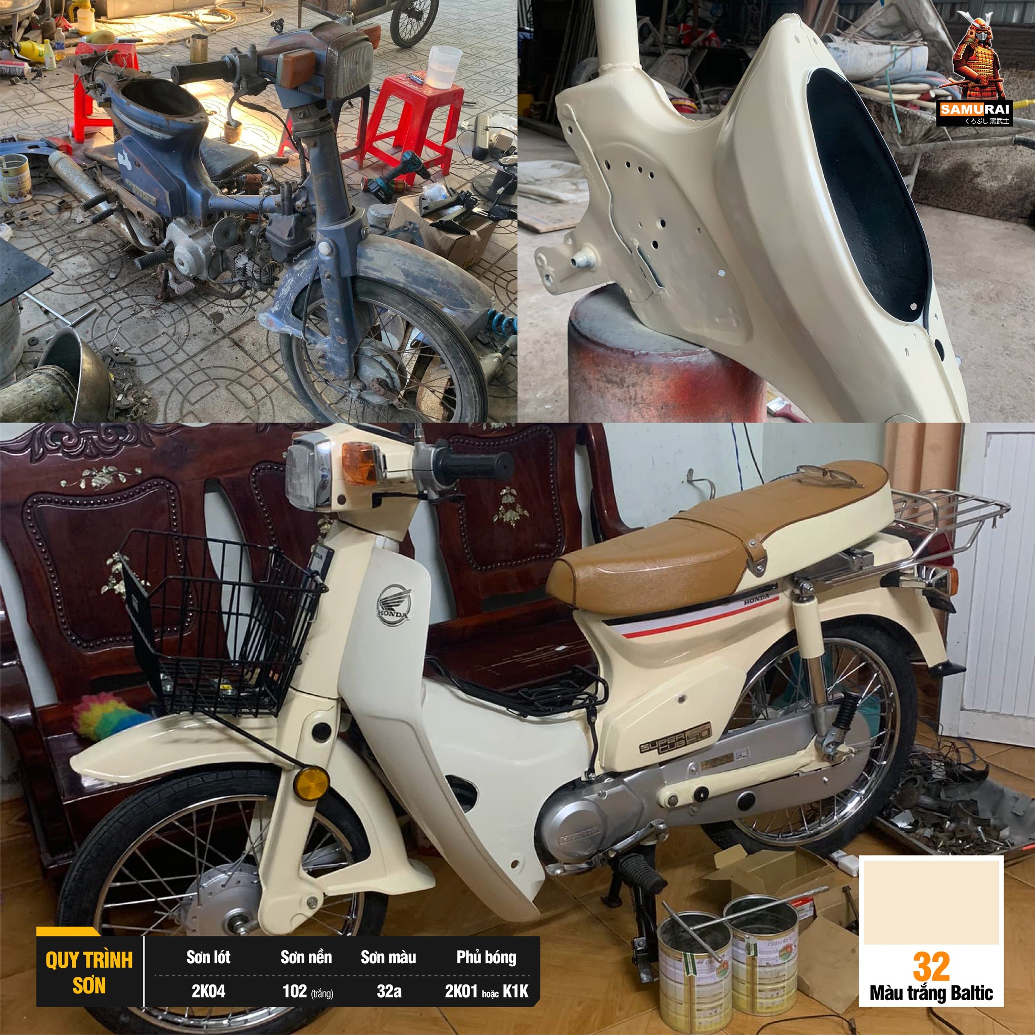 Sơn xịt Samurai Kurobushi - MÀU TRẮNG BALTIC 32 (400ml)