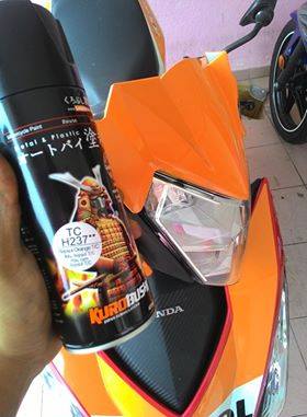 COMBO Sơn xịt Samurai Kurobushi - màu cam Repsol Honda UC+ TC H237 (400ml)