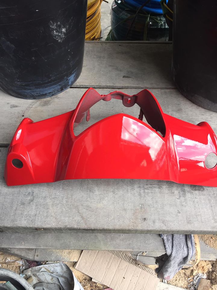 COMBO Sơn Samurai màu đỏ honda H722 gồm 4 chai đủ quy trình độ bền cao, đẹp (Lót - Nền 102 - Màu H722  - Bóng )