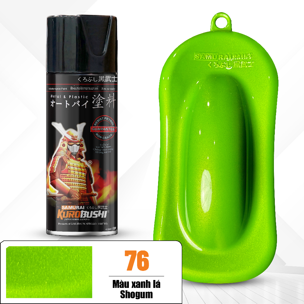 Sơn xịt Samurai Kurobushi - MÀU XANH LÁ SHOGUM 76** (400ml)