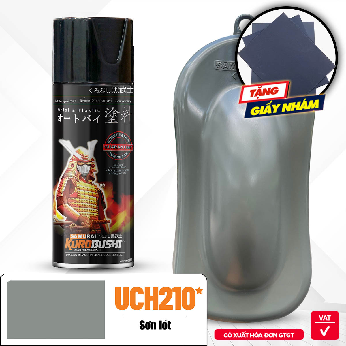 Sơn Samurai  - MÀU XÁM SƠN LÓT UCH210 (400ml)