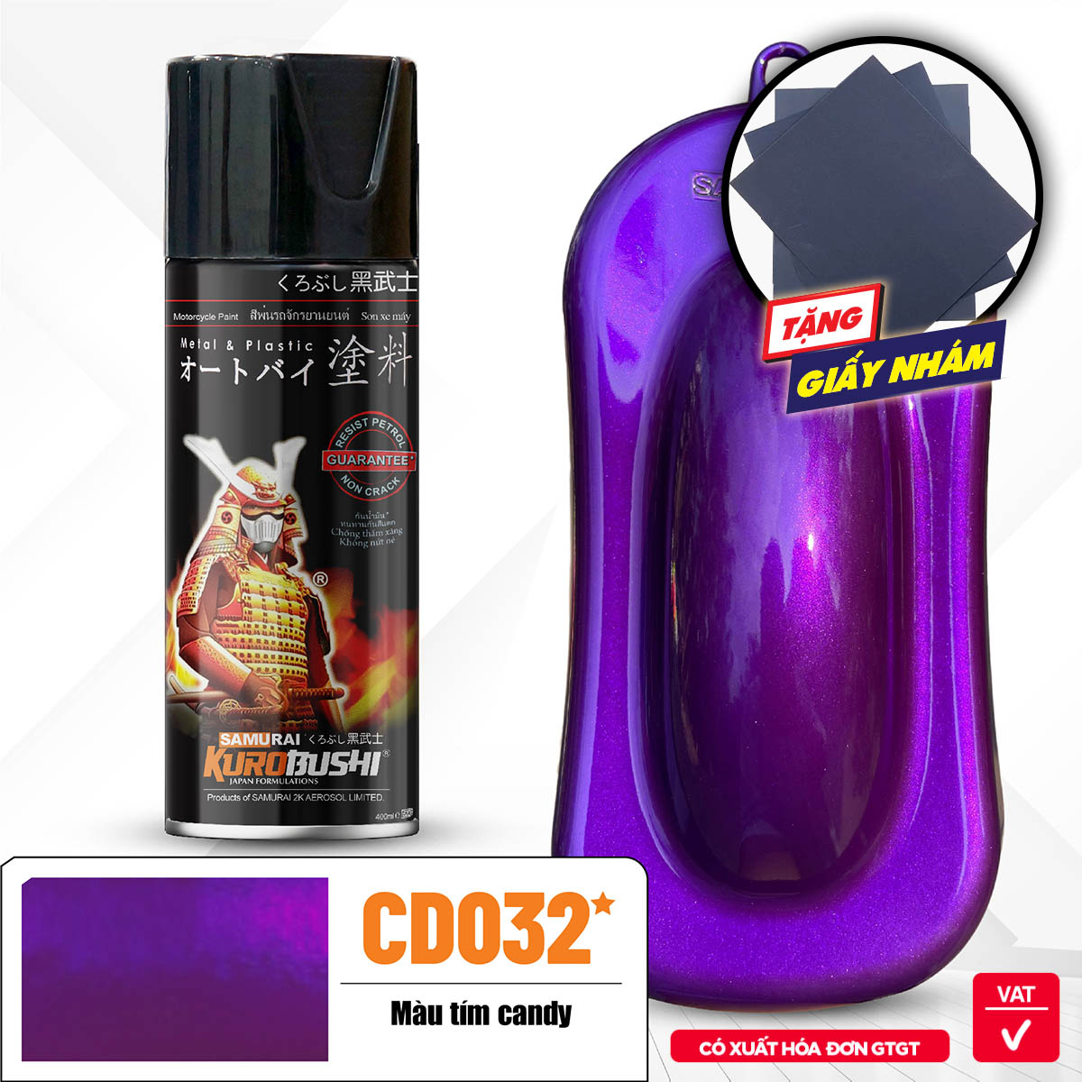 Sơn Samurai - Màu tím candy CD032 (400 ml)