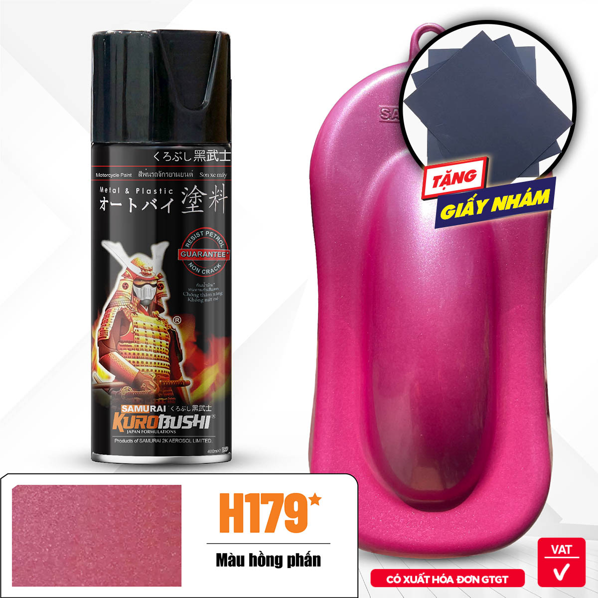 Sơn Samurai - MÀU HỒNG H179 (400ml)