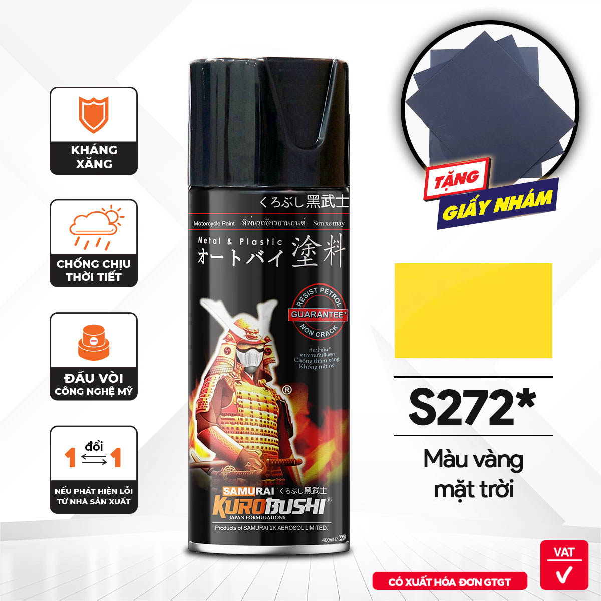 Sơn Samurai - Màu vàng mặt trời S272 (400 ml)