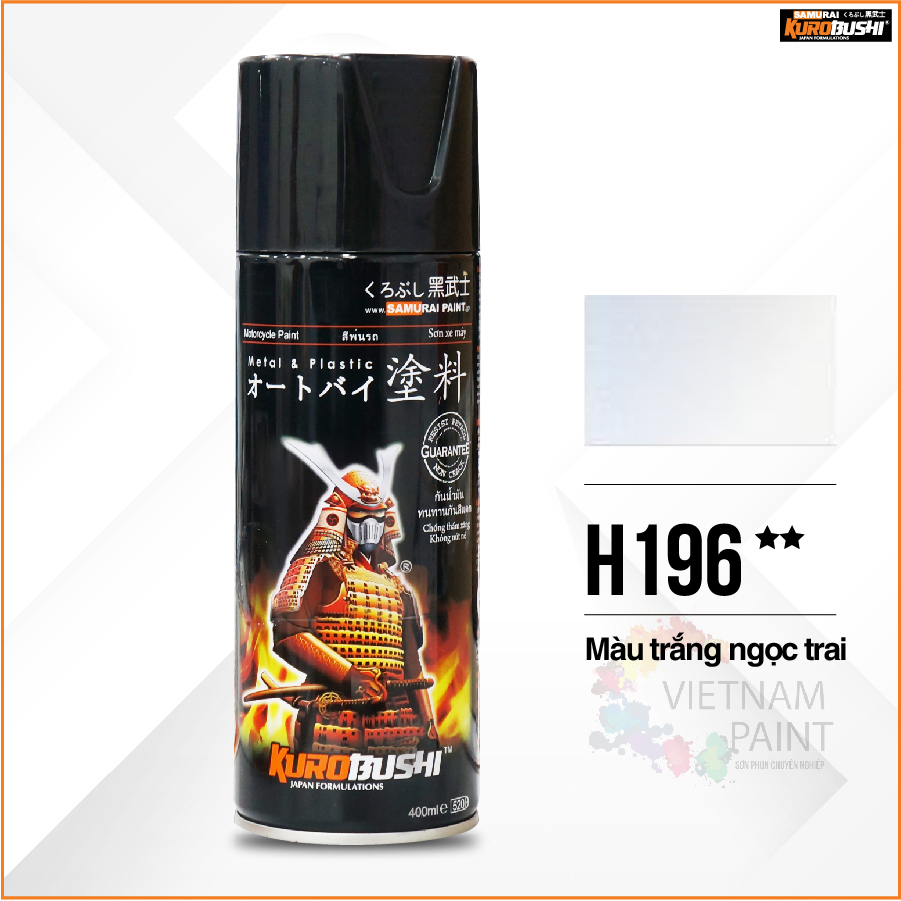 Sơn xịt Samurai Kurobushi -  MÀU TRẮNG NGỌC TRAI Honda H196 (400ml)