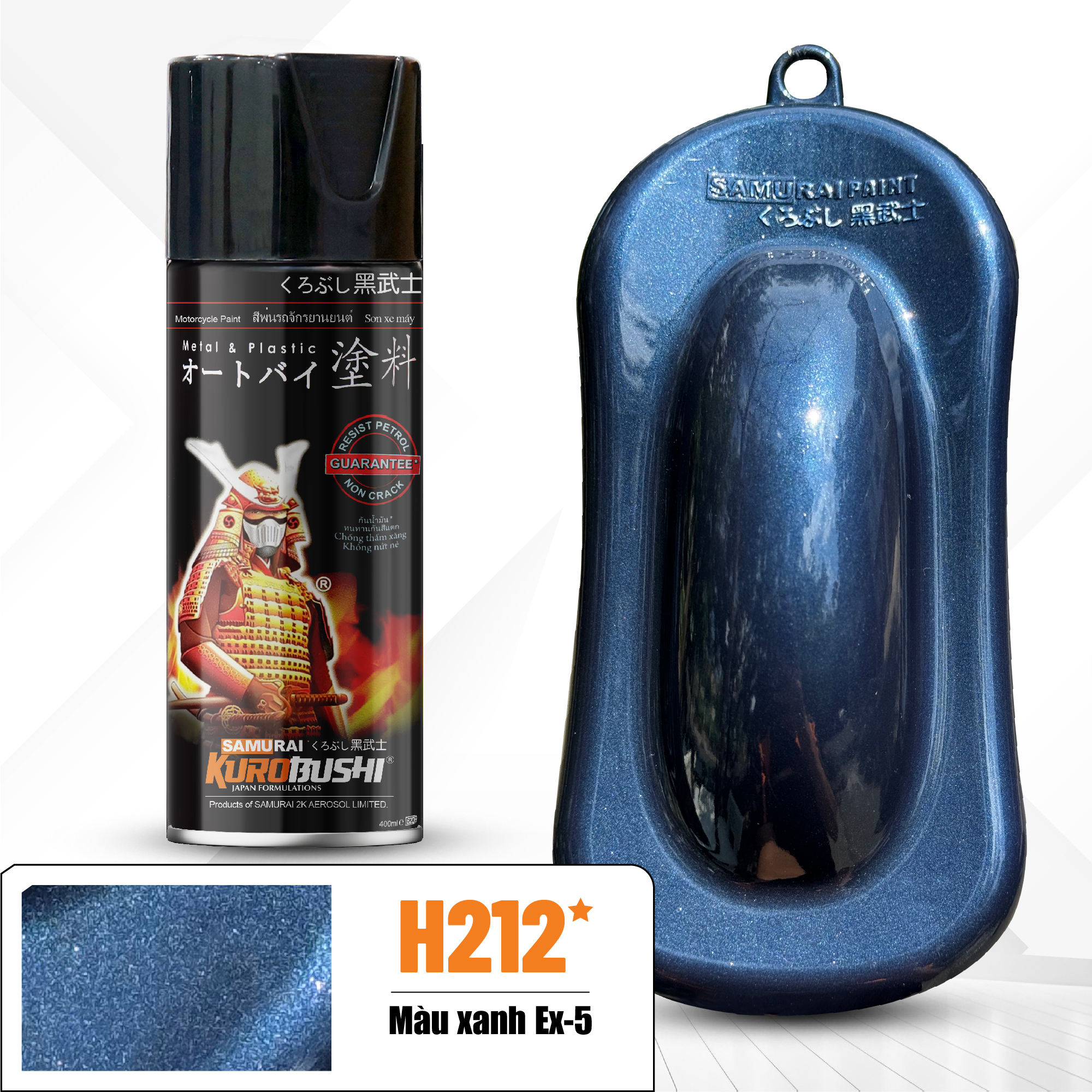 Sơn xịt Samurai Kurobushi - MÀU XANH EX-5 H212* (400ml)