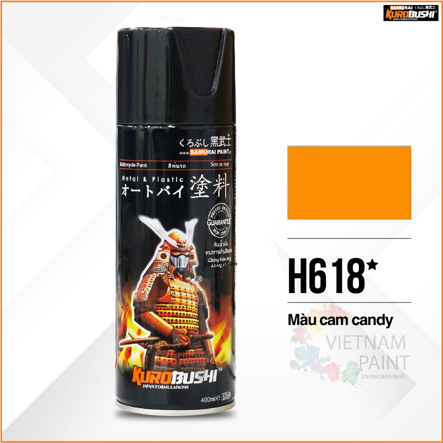 Sơn xịt Samurai Kurobushi - MÀU CAM CANDY HONDA H618 (400ml)