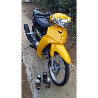 COMBO Sơn Samurai màu vàng Crôm 108 gồm 4 chai đủ quy trình độ bền cao (Lót – Nền 102 - Màu 108 - Bóng )