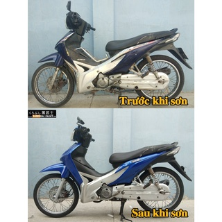 COMBO Sơn Samurai màu xanh dương wave H325 gồm 4 chai đủ quy trình độ bền cao (Lót - Nền 102- Màu H325 - Bóng )