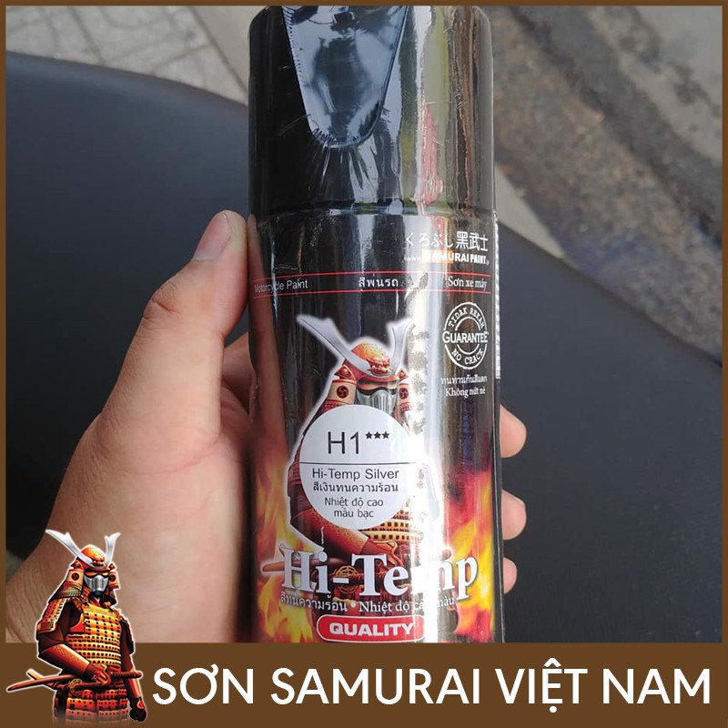 Sơn xịt Samurai Kurobushi - MÀU BẠC SƠN CHỊU NHIỆT  H1 (350ml)